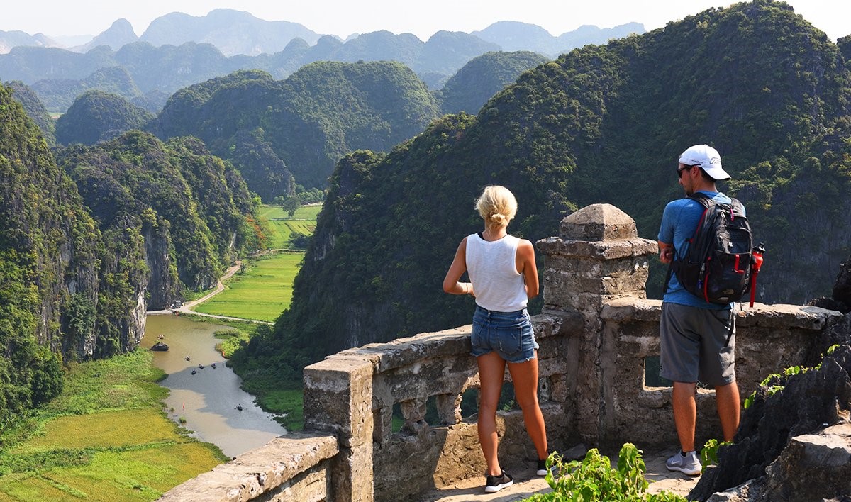 Take in the stunning view of Hang Mua after climbing all 486 stone steps