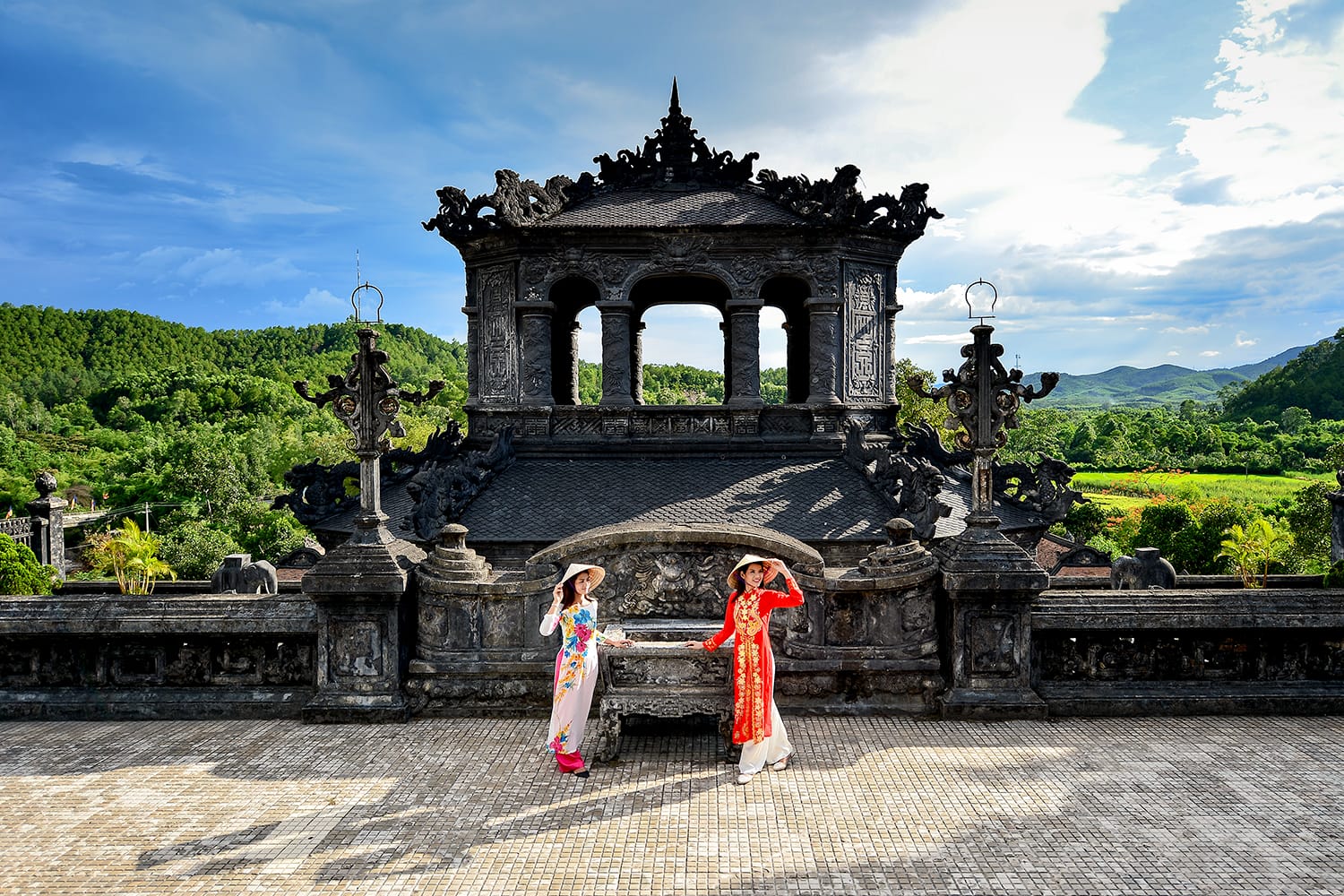 Tourists explore Khai Dinh Mausoleum, a royal architectural marvel in central Vietnam