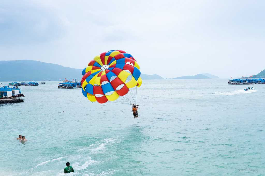 Parasailing in Nha Trang offers stunning views of the bay and islands