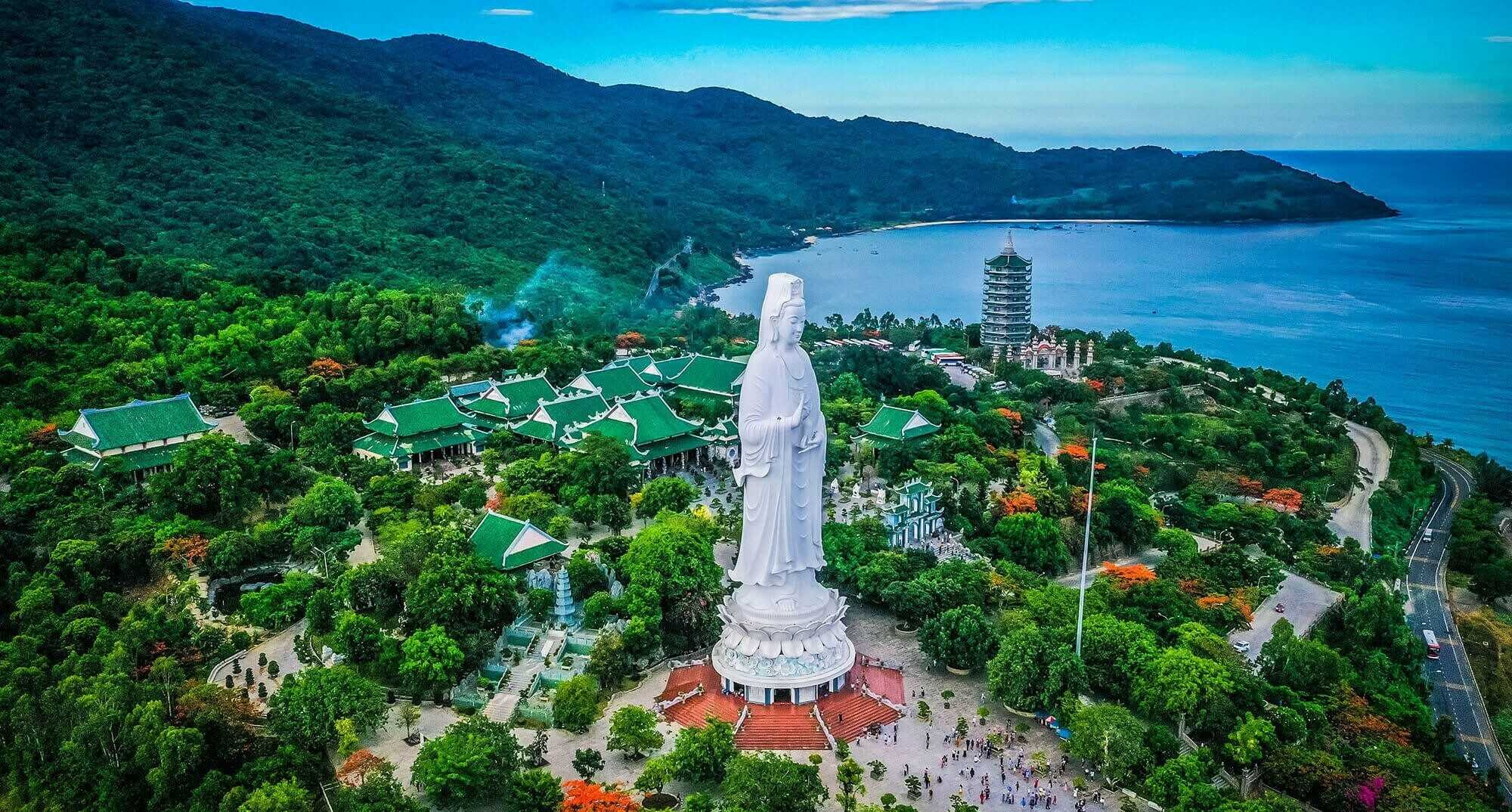 The towering Lady Buddha statue at Son Tra Peninsula like a symbol of peace and protection for all