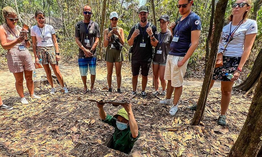 Visitors crawl through the historic Cu Chi Tunnels - a glimpse into Vietnam’s wartime past