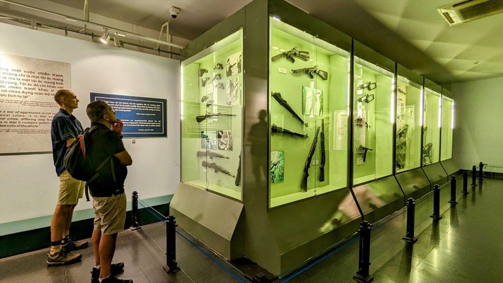 Visitors explore powerful wartime exhibits at the War Remnants Museum